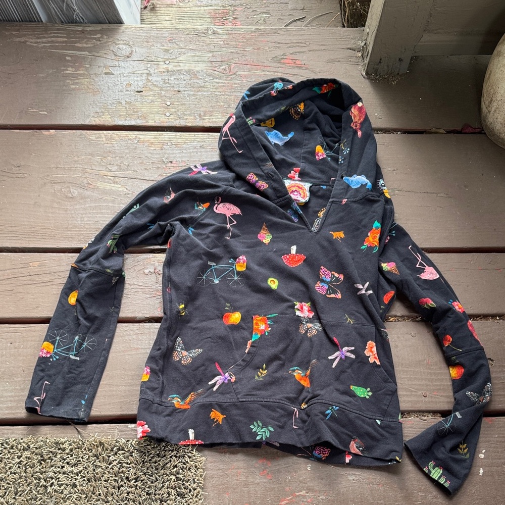 Johnny Was Black Multicolor Patterned Sweater - image 1